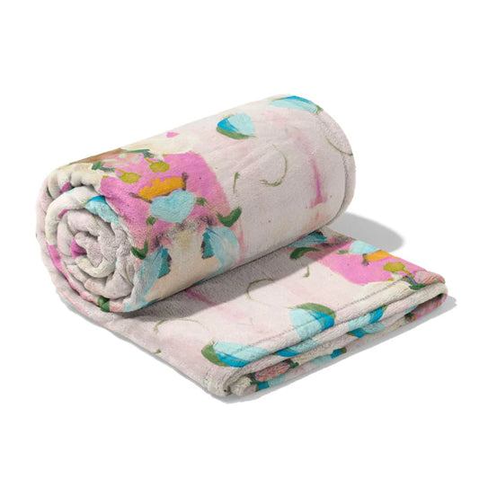 Monet’s Garden Fleece Blanket by Laura Park