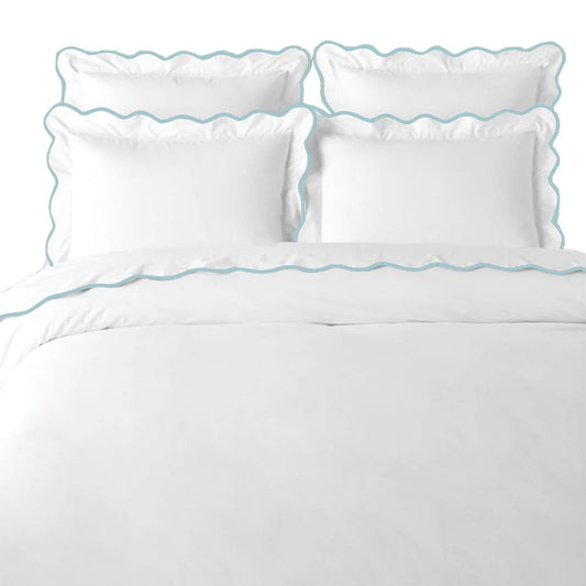 Scalloped Duvet Cover (Blue) by Laura Park