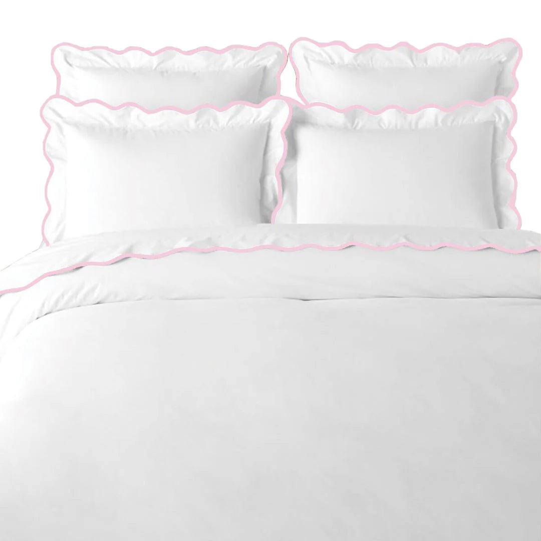 Scalloped Duvet Cover (Pink)