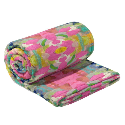 Pink Paradise Fleece Blanket by Laura Park