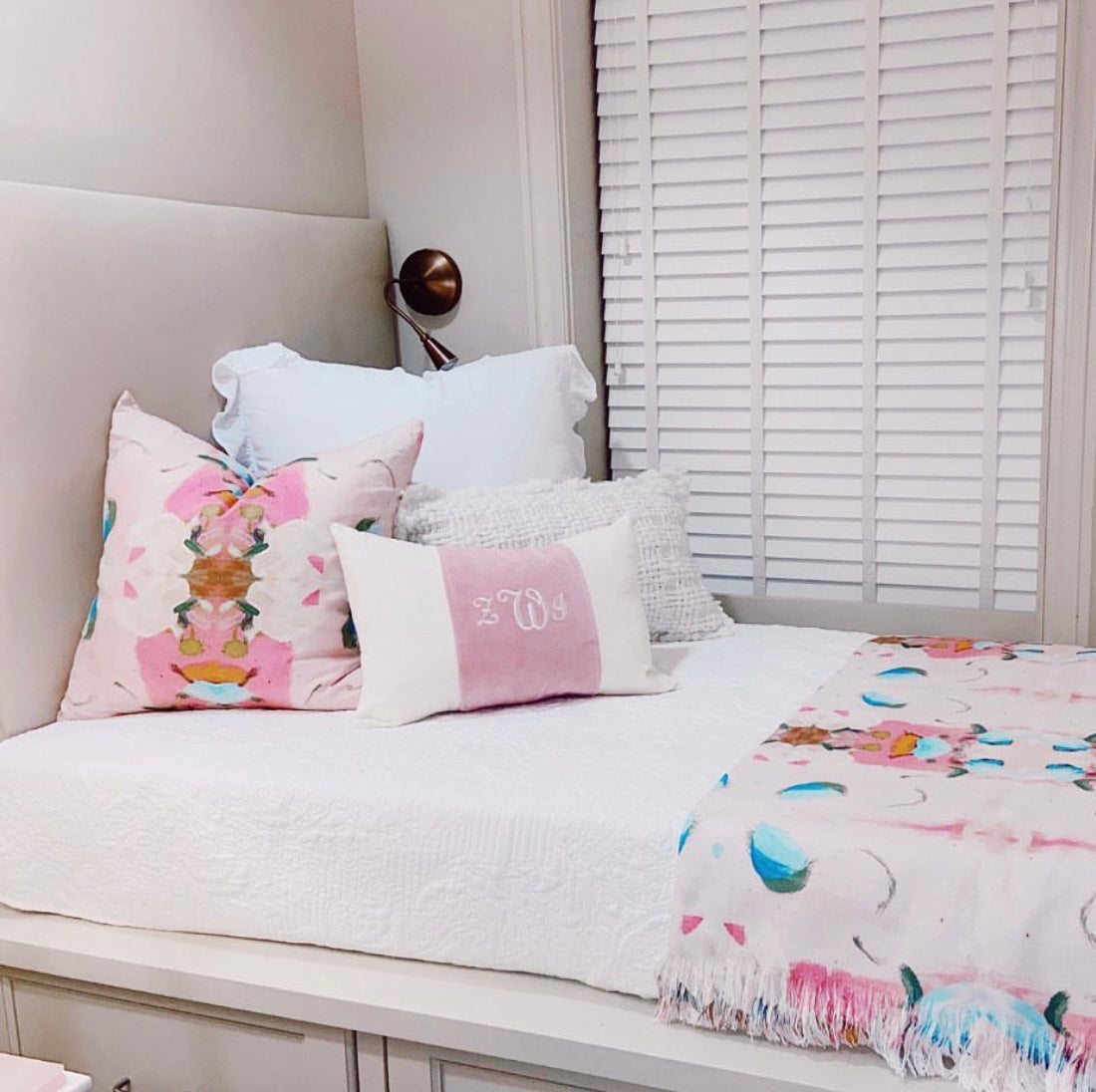 Pink Velvet Throw