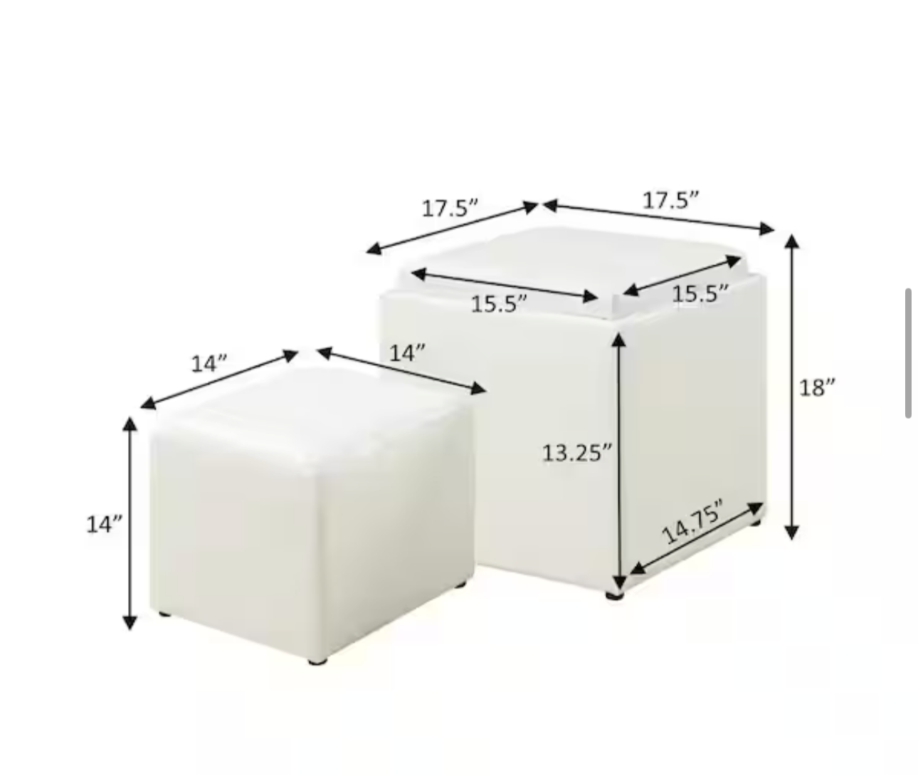 White Ottoman Set